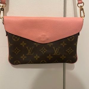 Boho Rococo repurposed Louis Vuitton crossbody bag